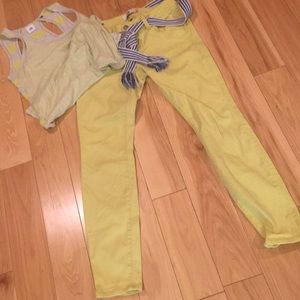 Cabi jeans in a fun lemon/lime yellow